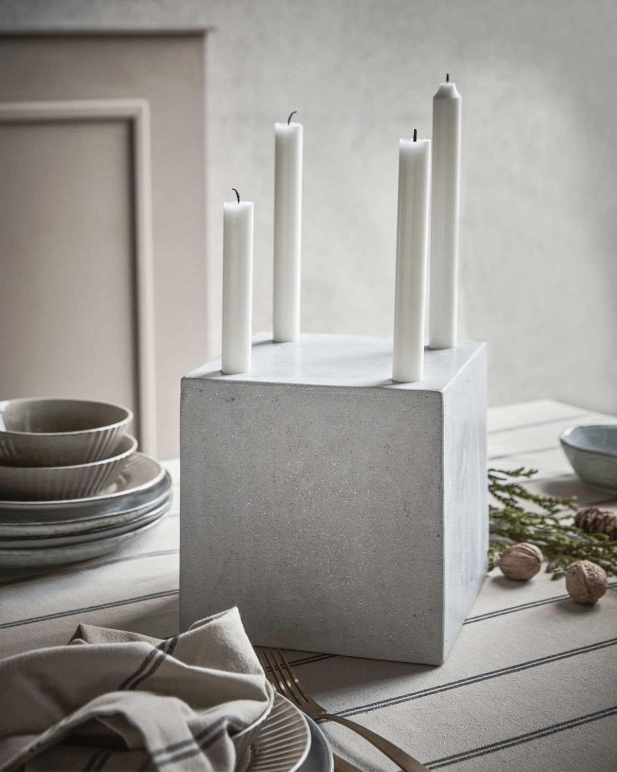 Advents Kerzenständer | Kubus "Marb" | Grau | House Doctor