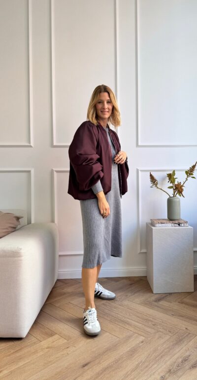 Feinstrick Kleid | Grau – Bild 3