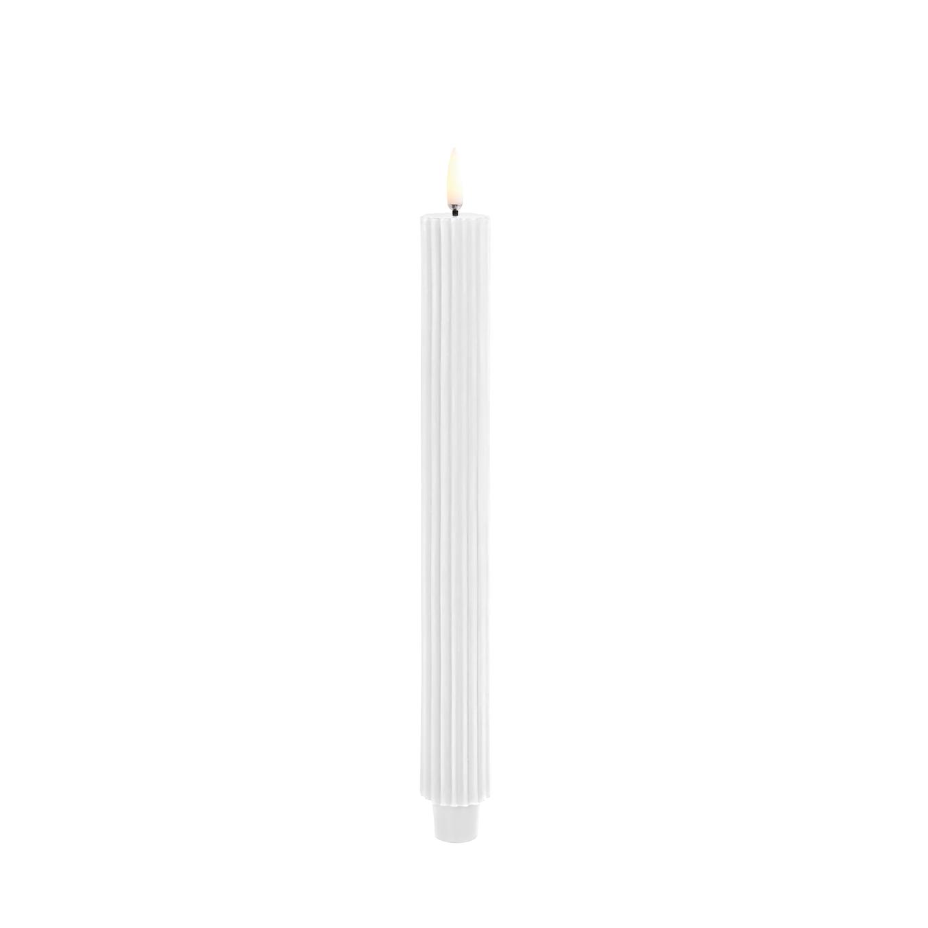LED Stabkerze | Nordic White „gerillt“ | L | Doppelpack | Piffany CPH