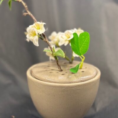 Vase Ikebana | grau | Porzellan | 10,3x10,3x8,8 cm
