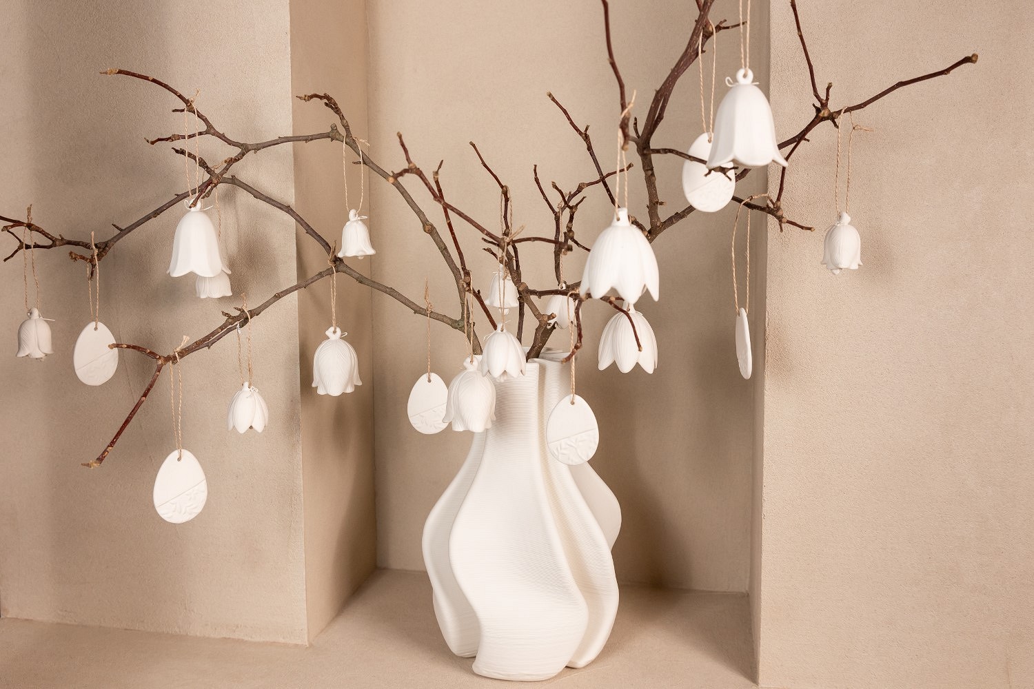 Porzellan Blütenanhänger Lilly | 4er Set | Offwhite – Bild 2