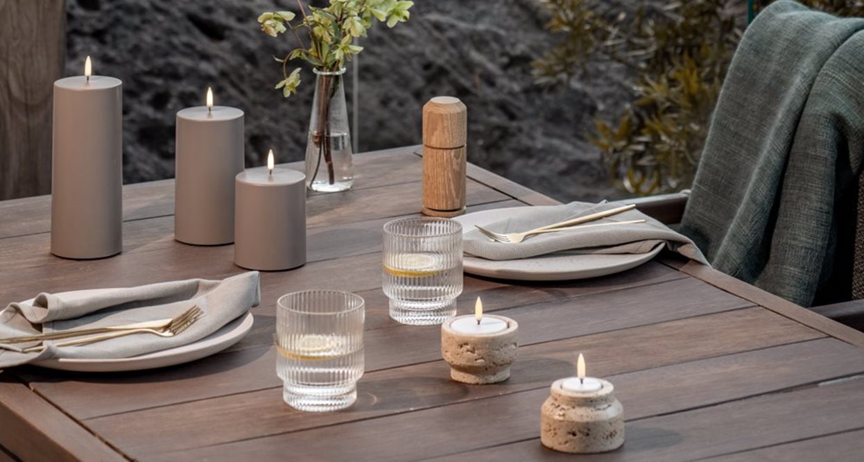 Outdoorkerze *neu* - Uyuni Lighting - Piffany Copenhagen - Gr. XL | Ø 8,4 x 20 cm | Sand – Bild 3