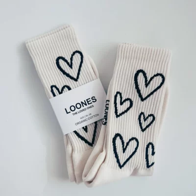 LOONES Socken | LOTS OF LOVE ♡♡♡ | offwhite | Gr. 39-42