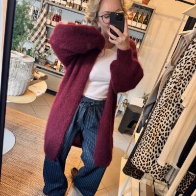 Strickjacke Mohair | Burgund