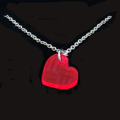 Kette Heart | Neon PINK klar | SILBER
