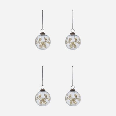 Weihnachtsornament | Glas | Klar & Gold | Ø 7,5 cm | House Doctor