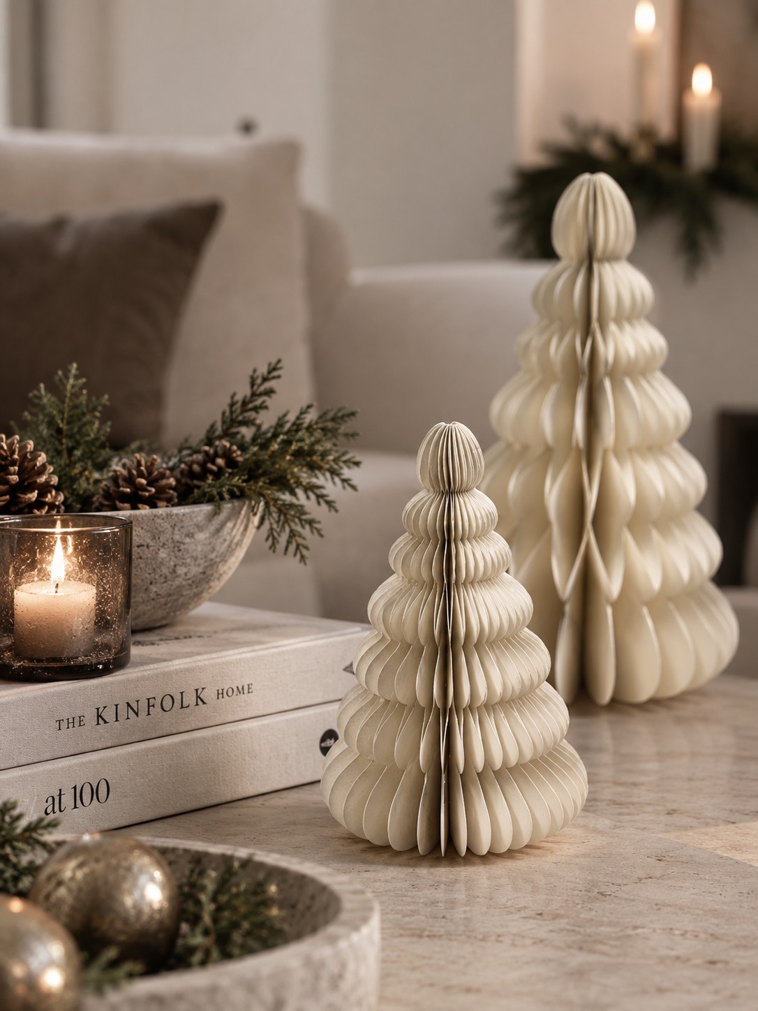 Papierbaum SNOWY | Weiss | 20cm