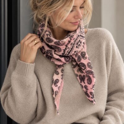 Dreiecktuch Halstuch Paisley | Rosa