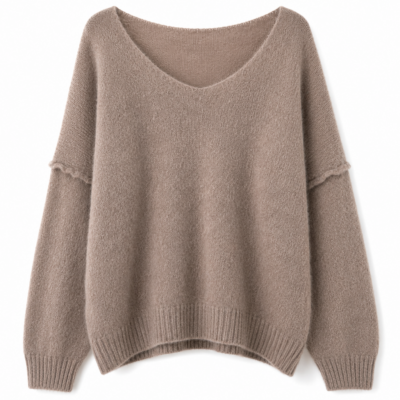Alpaka Pullover | U-Boot Ausschnitt | Taupe