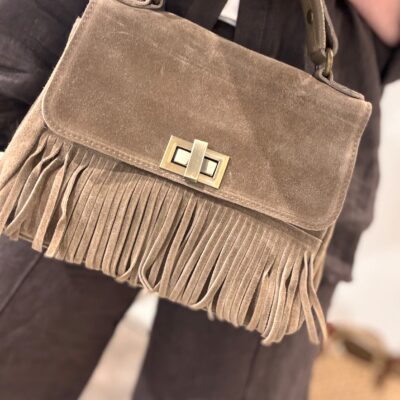 Handtasche mit Fransen | taupe | Boho-/Westernstyle