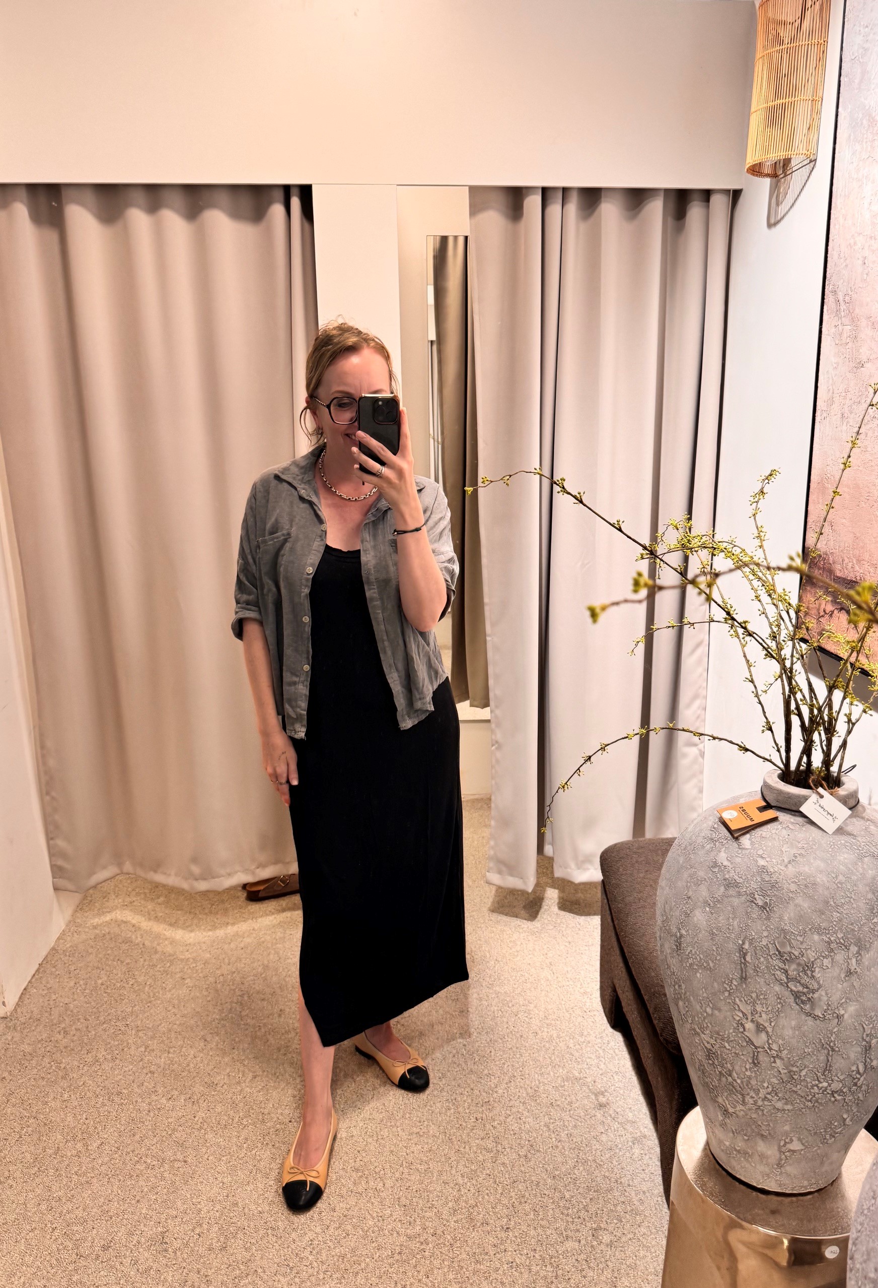 Midikleid mit Trägern | schwarz | Modal