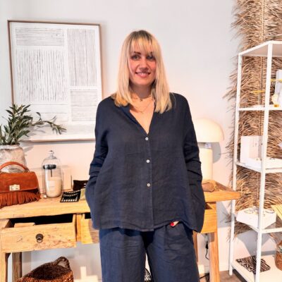 Leinen Hemd-Bluse | Marine