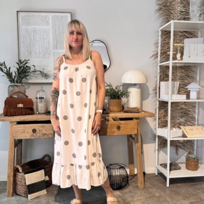 Stufenkleid mit Trägern | Dots