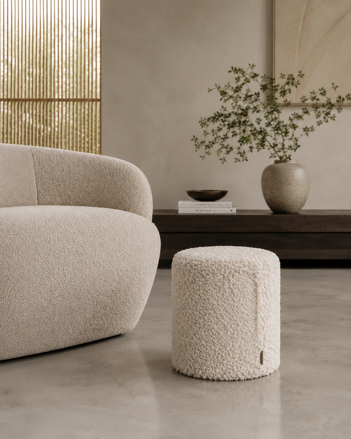 Blomus TEDDY Hocker Light Beige | Beiger Design-Hocker