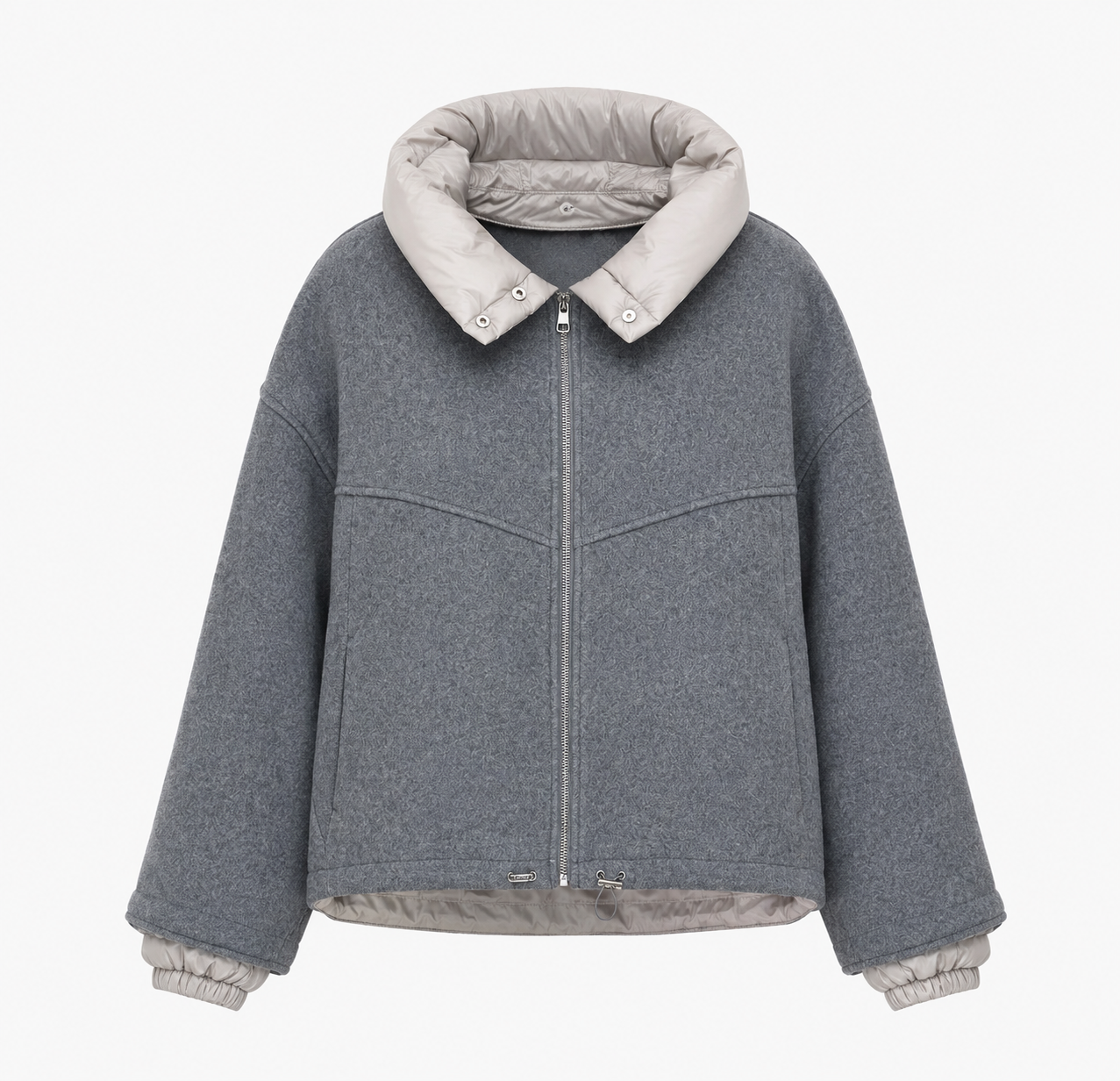 Oversize Herbstjacke | Silbergrau