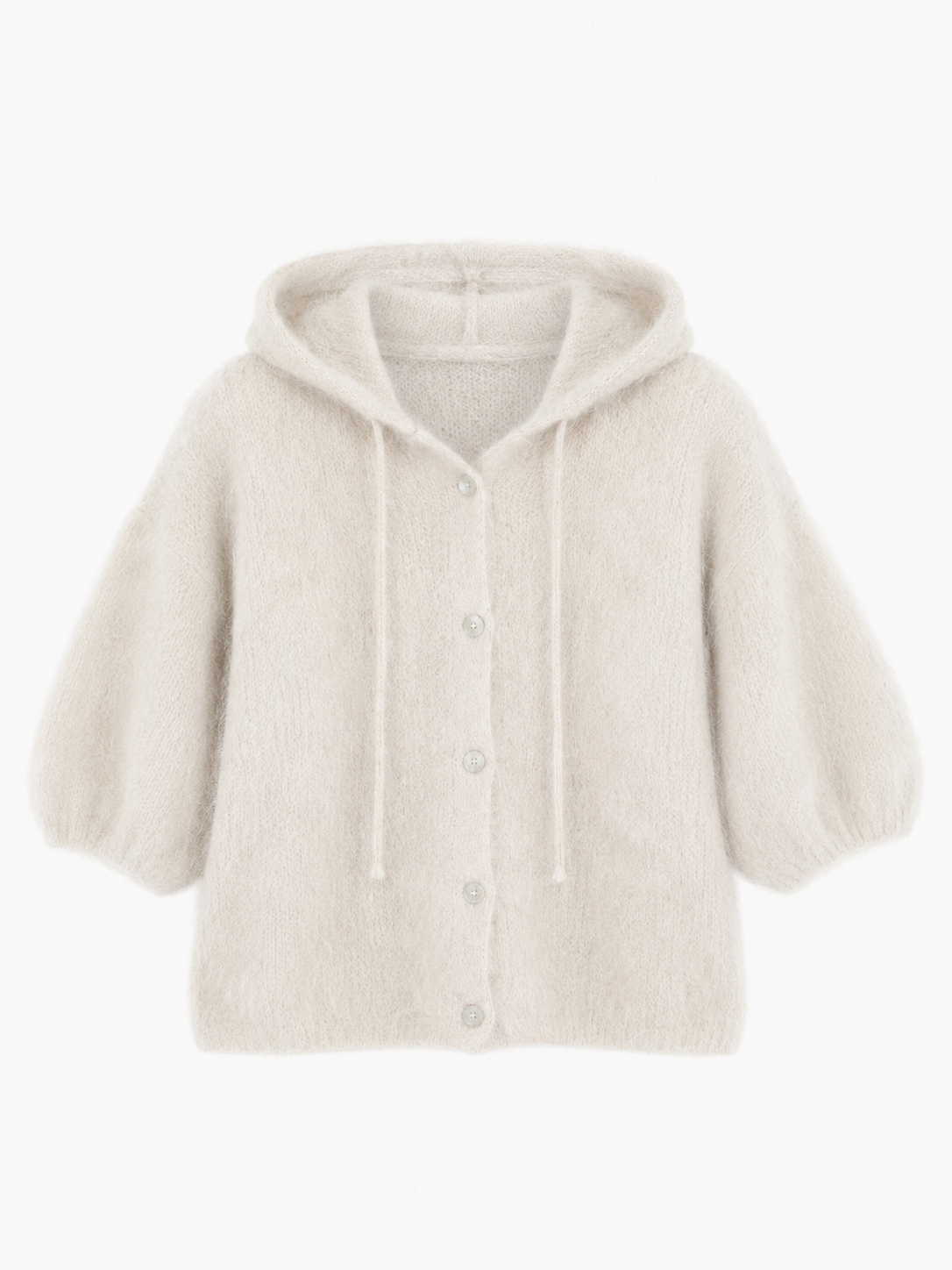 Mohair Hoodie Cardigan | Fall Edition | Beige – Bild 3