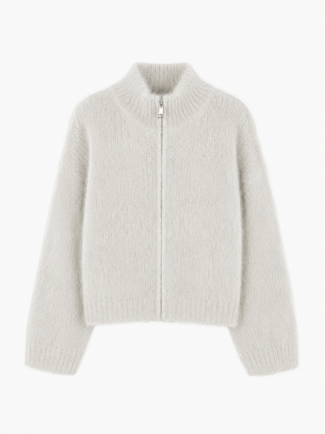 Mohair Zip Cardigan | Light Beige – Bild 2