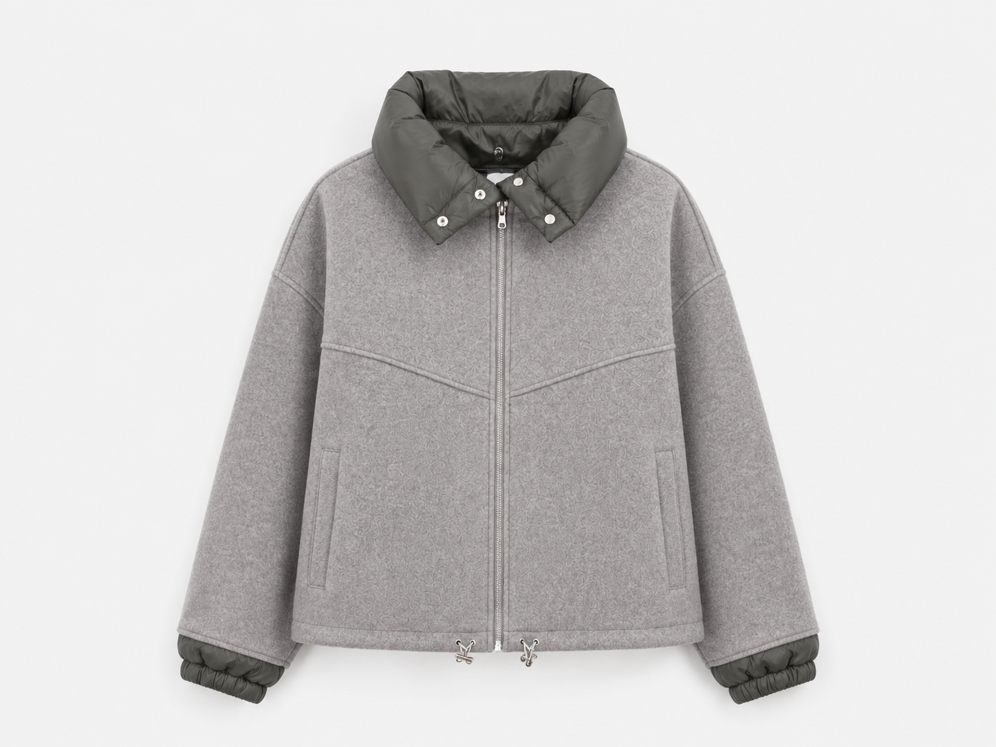 Oversize Herbstjacke | Grau mit Oliv