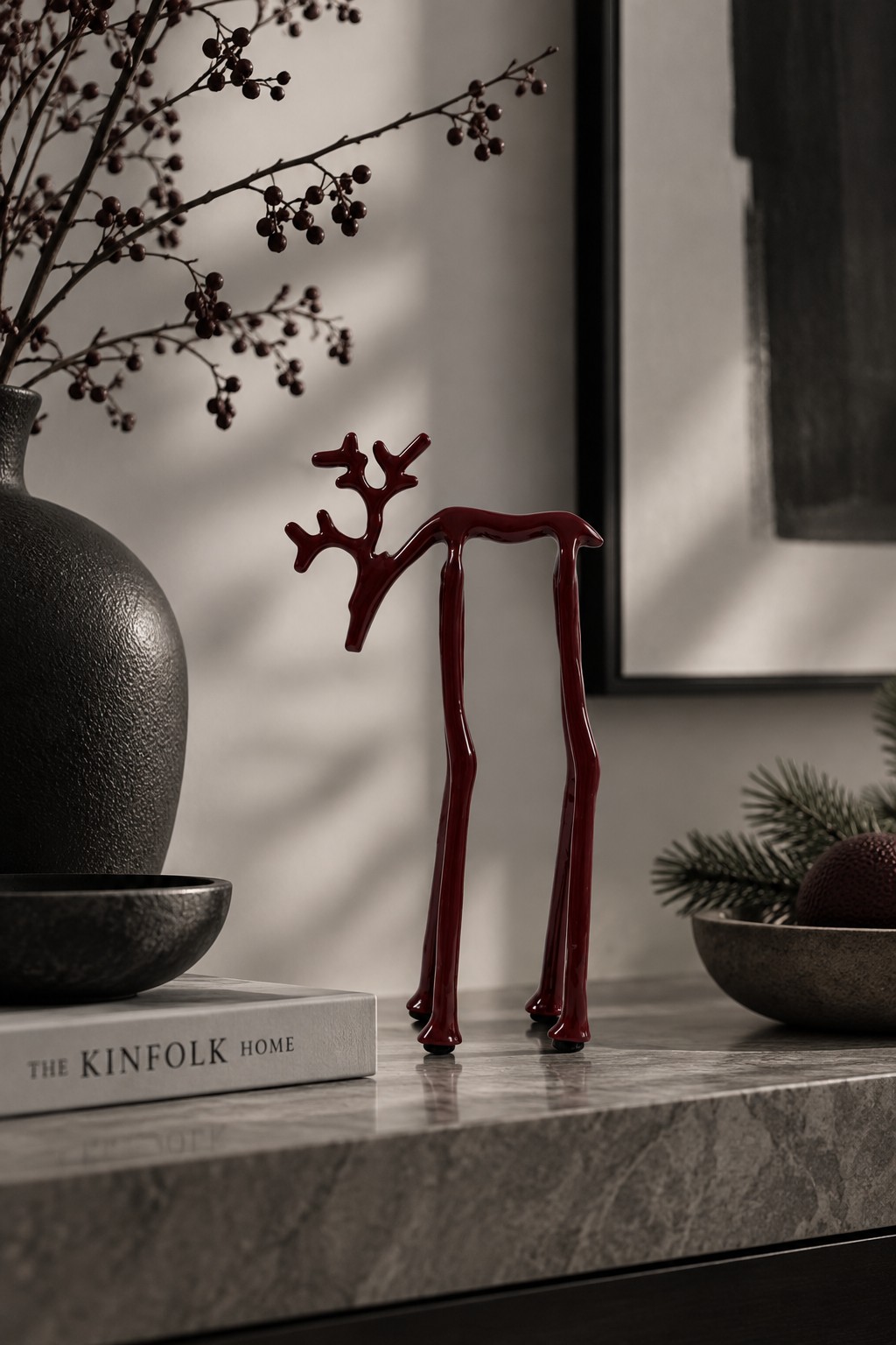 Filigraner Deko-Hirsch | Burgund | 25 cm