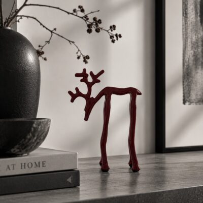 Filigraner Deko-Hirsch | Burgund | 20 cm