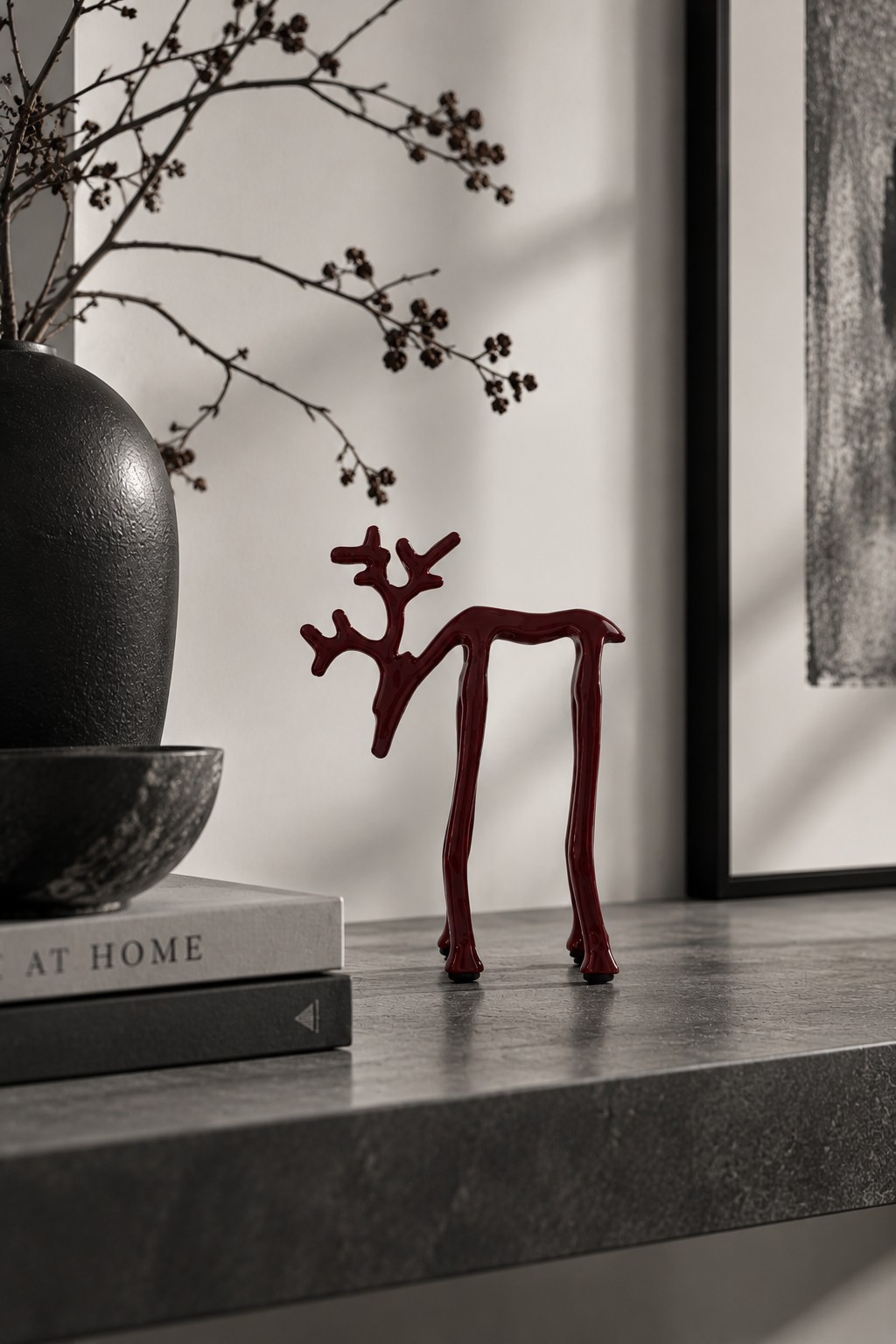 Filigraner Deko-Hirsch | Burgund | 20 cm