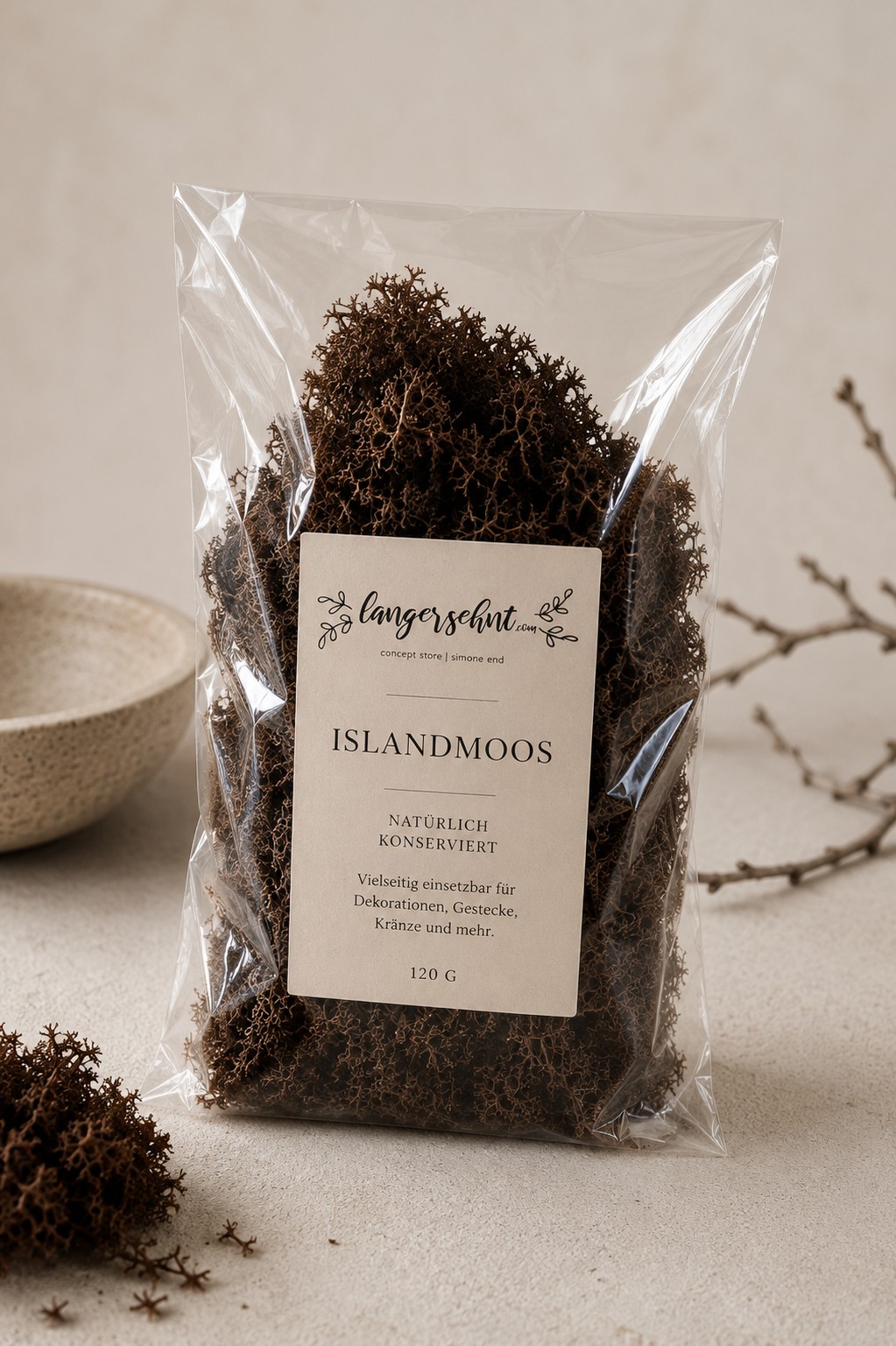 Konserviertes Islandmoos | 120 g | Braun