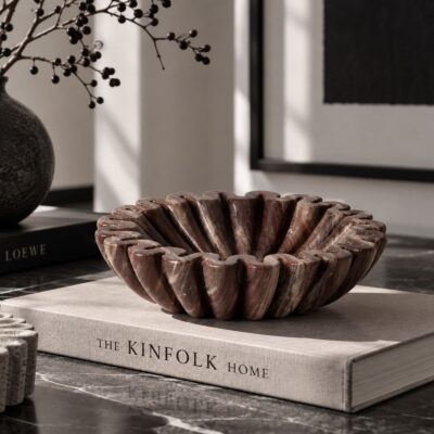 Runde Schale aus Marmor | Dark Brown | ø 15 cm
