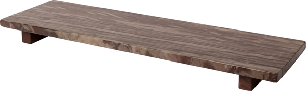 Servierplatte auf Füßen | Marmor | Braun | 53×15cm – Bild 2