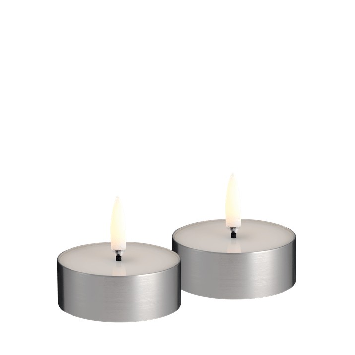 LED Teelicht MAXI | 2er Set silberfarben | Ø6,3x2,5cm | Piffany Copenhagen