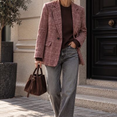 Blazer Glencheck Bordeaux