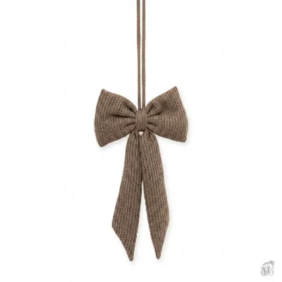 Gestrickte Weihnachtsschleife | Beige | 29 cm