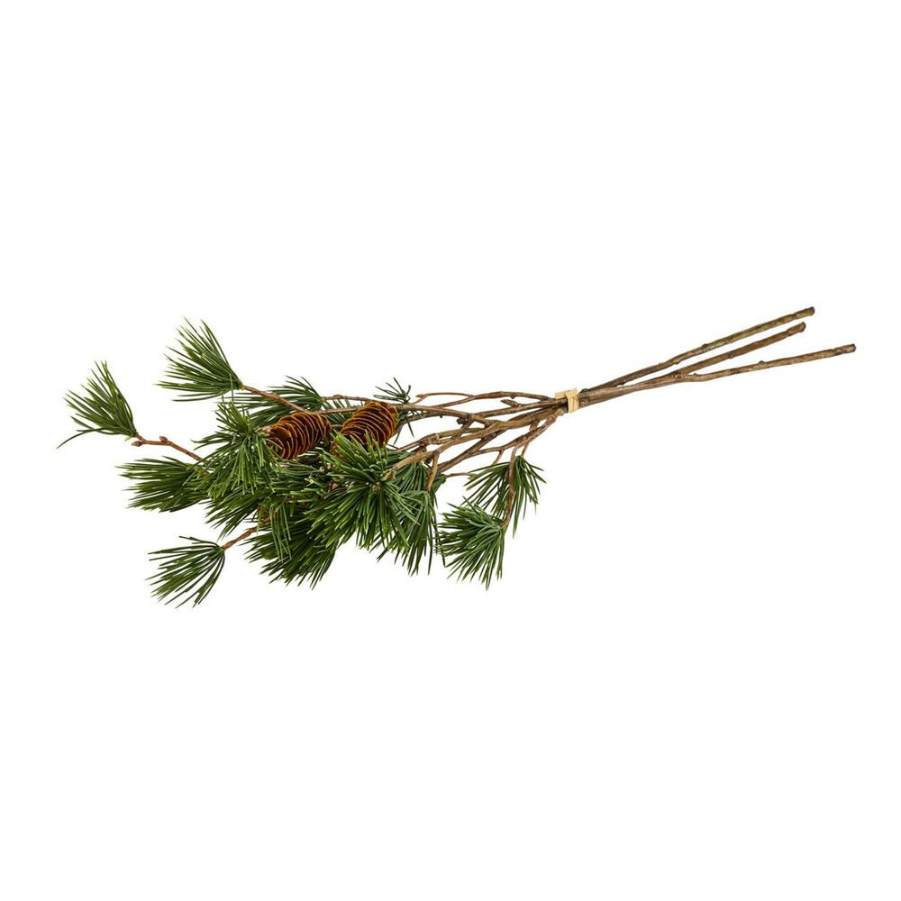 Künstliche Kiefernzweige mit Zapfen 3er-Set 50 cm