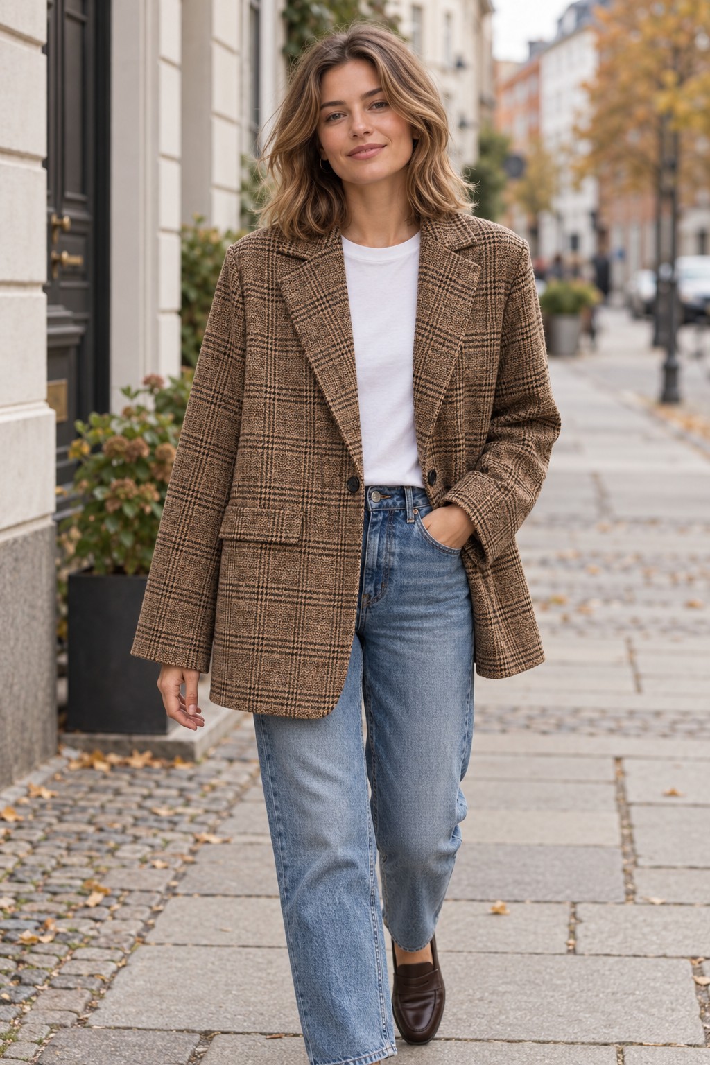 Blazer Glencheck Braunschwarz – Bild 2