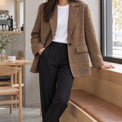 Blazer Glencheck Braunschwarz