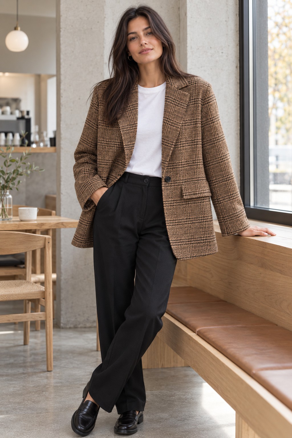 Blazer Glencheck Braunschwarz