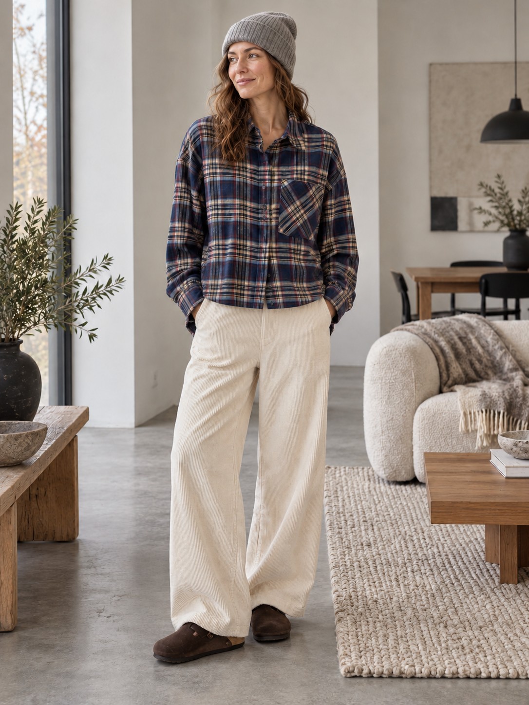 Hemd Runa | Kariertes Hemd | Navy & Burgundy – Bild 2