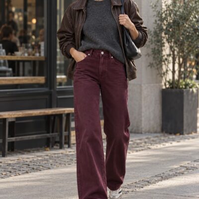 Jeans Svea – Burgundy