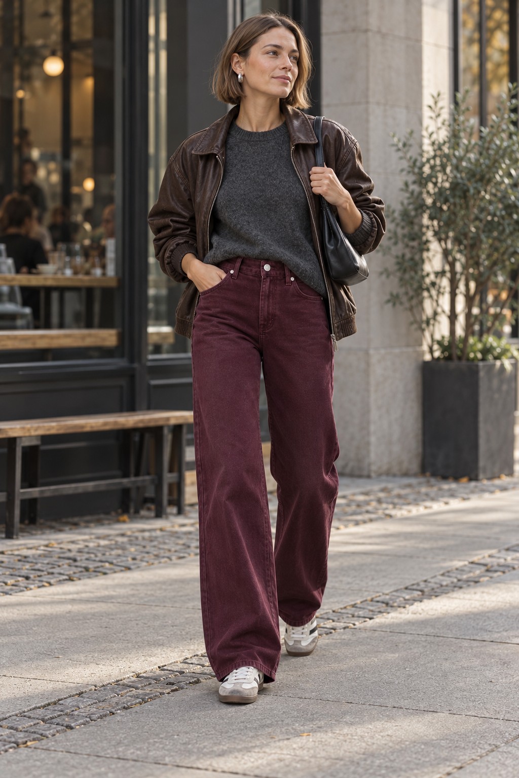 Jeans Svea – Burgundy