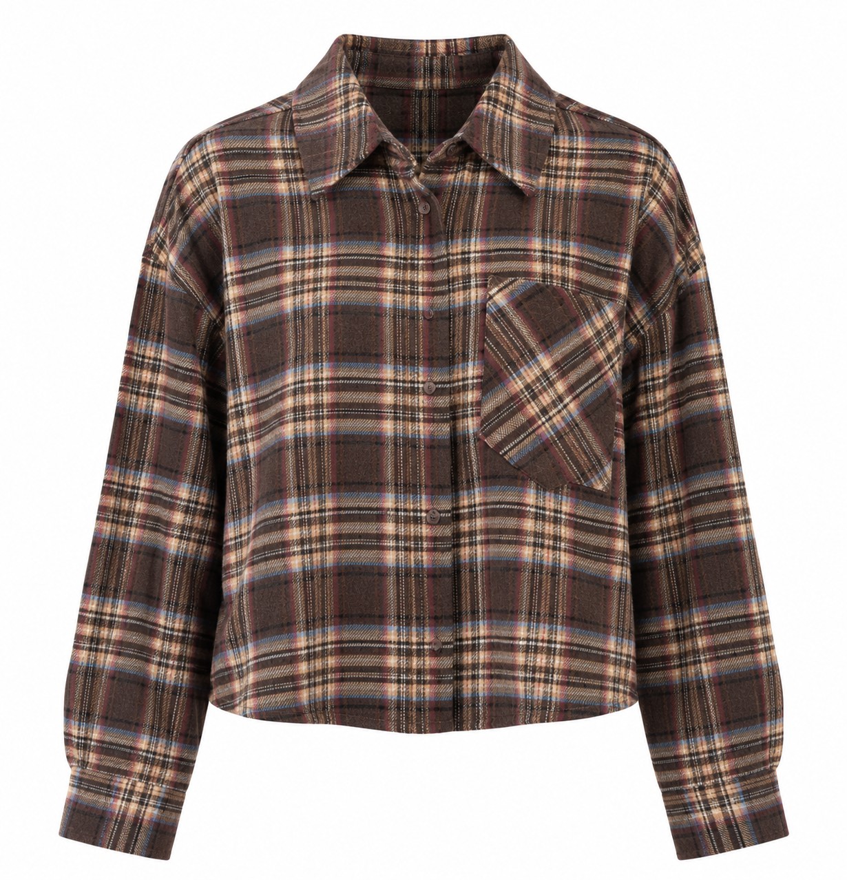 Hemd Runa | Brown & Blue