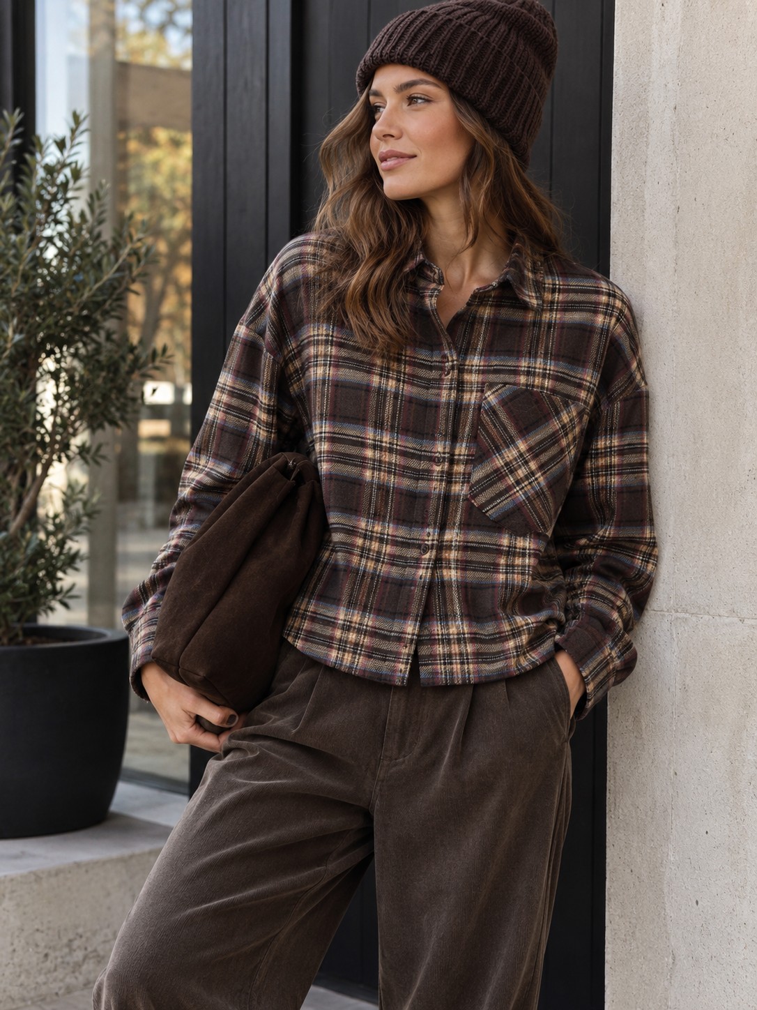 Hemd Runa | Brown & Blue – Bild 2