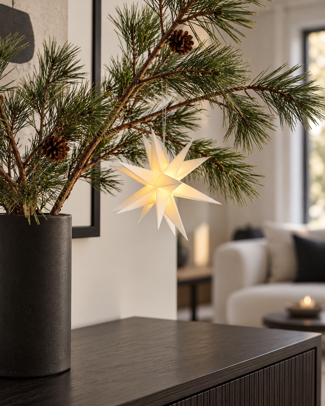 Mini Stern | weiß | Ø 12cm | mit Fernbedienung concept store