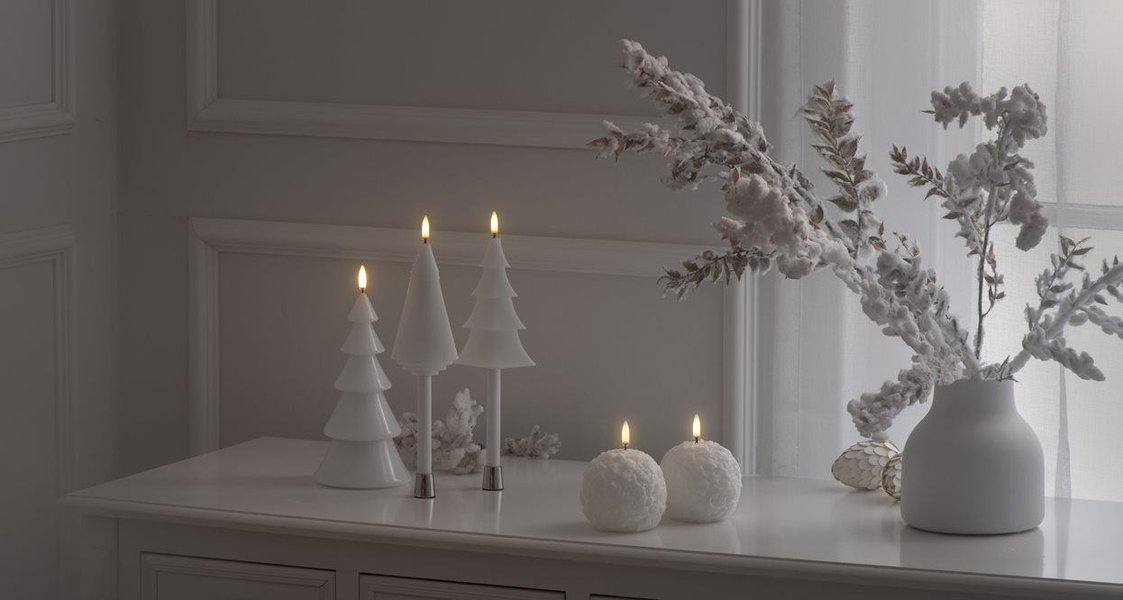 Uyuni LED Mini Taper Tree Candle | Nordic White – Bild 2